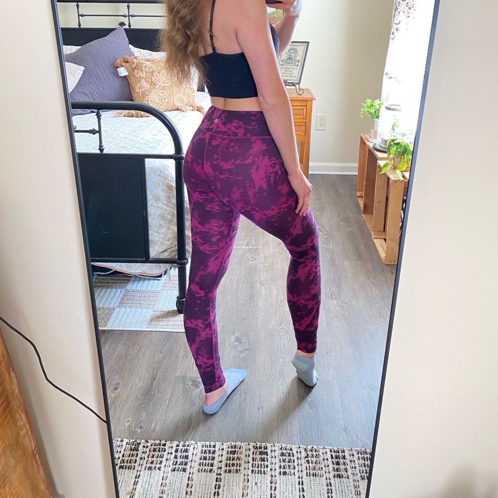 Lululemon Wunder Under Full Length Purple Tie Dye Leggings — Women’s 2